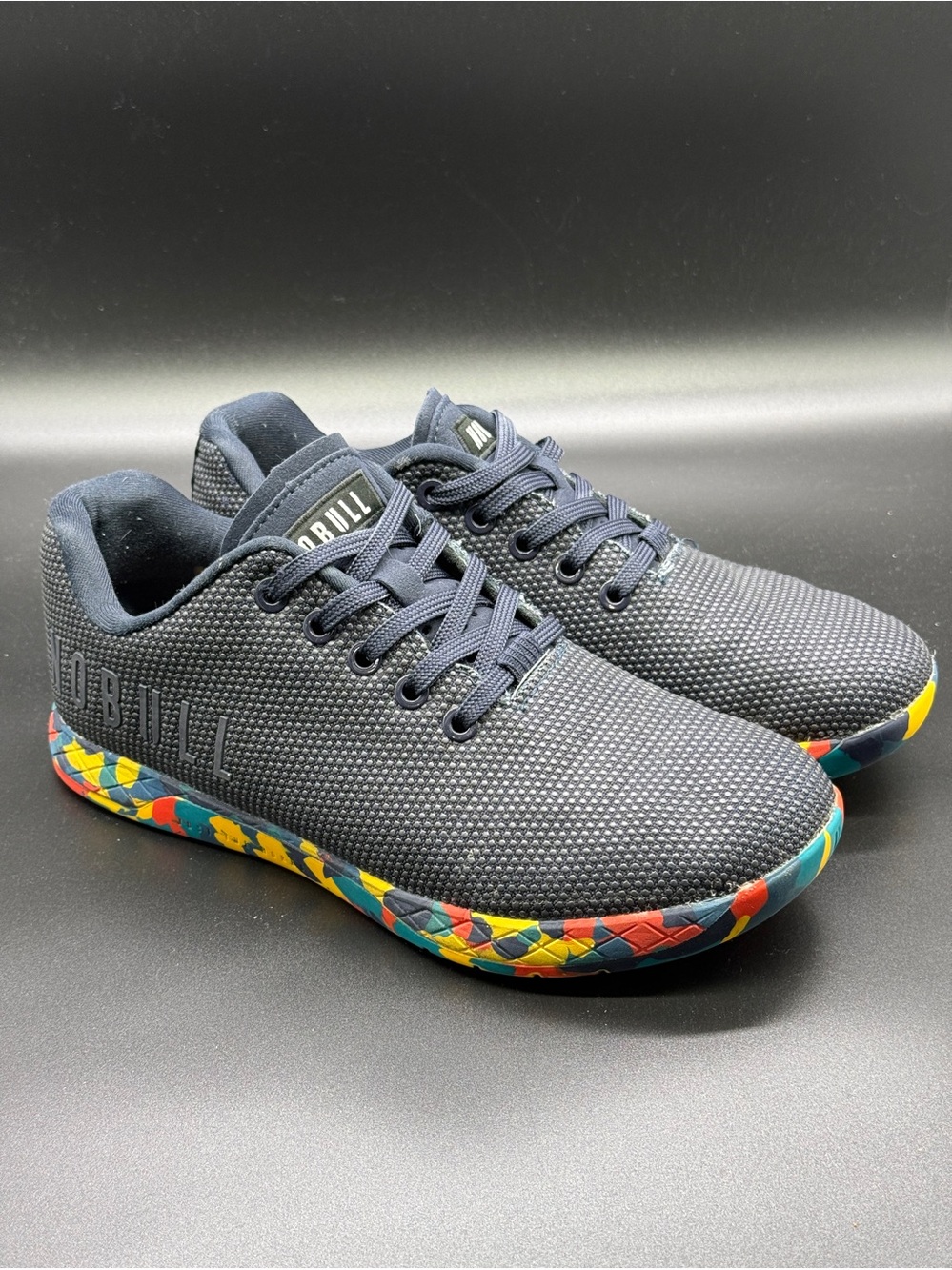 NoBull Navy Pixel Trainers Women's 8 Lace Up Active Wear Gym Lifting Shoes